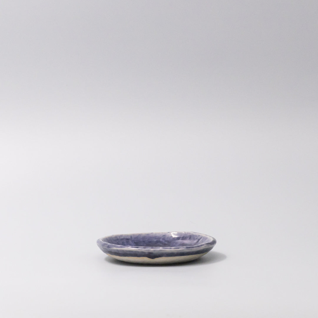 Tapas Plate Crackle 11.4cm Amethyst Glaze