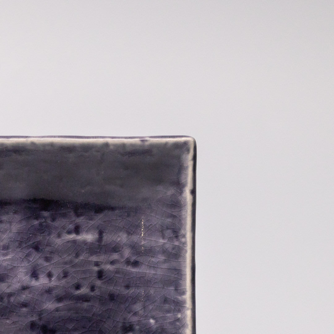 Square Plate 10cm Crackle Amethyst Glaze