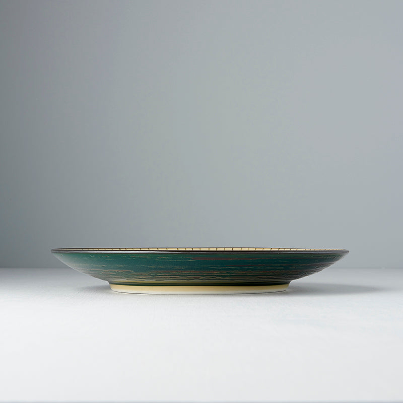 Dinner Plate 26cm Green Converging Line Glaze