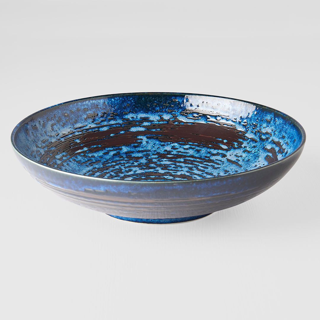 Serving Bowl 29cm Copper Swirl Glaze - Made In Japan | Japanese Tableware