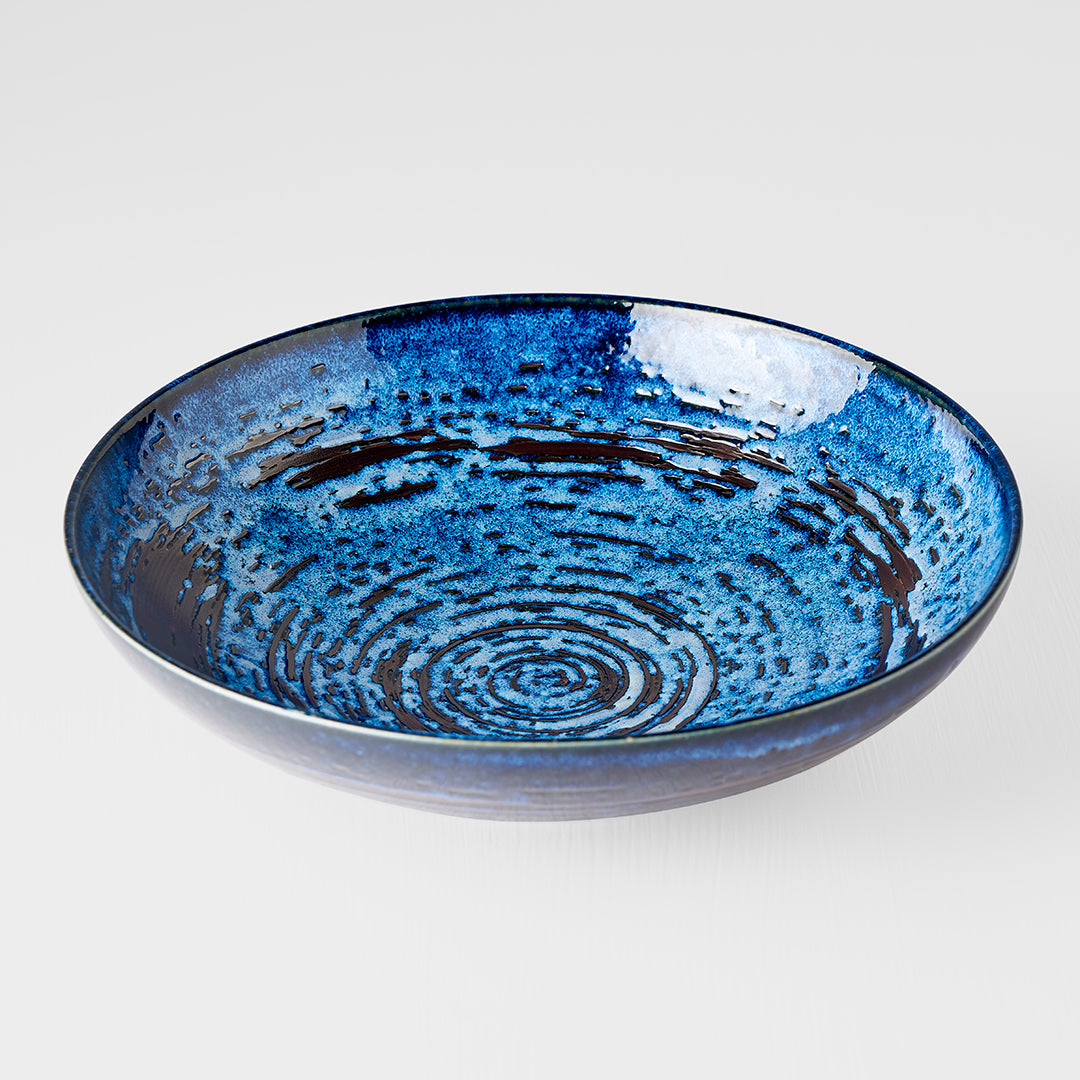 Serving Bowl 29cm Copper Swirl Glaze - Made In Japan | Japanese Tableware