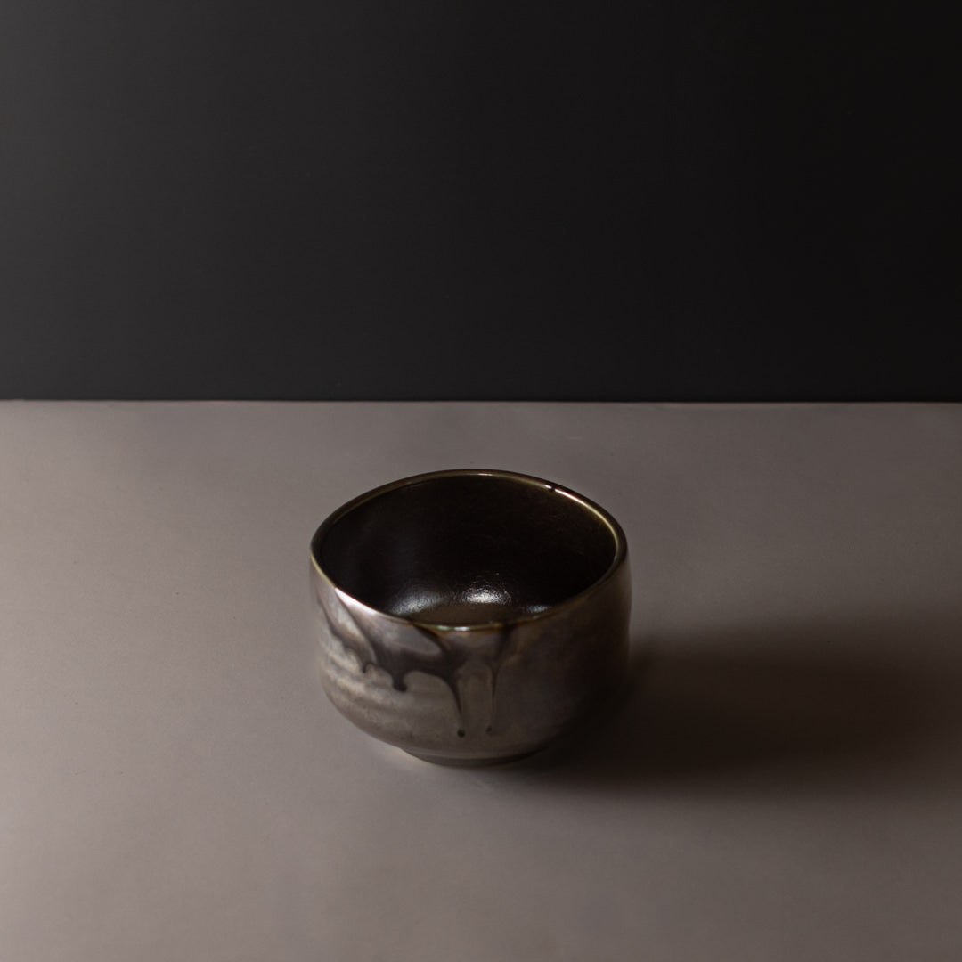 Matcha Tea Bowl 11.5cm Metallic Black