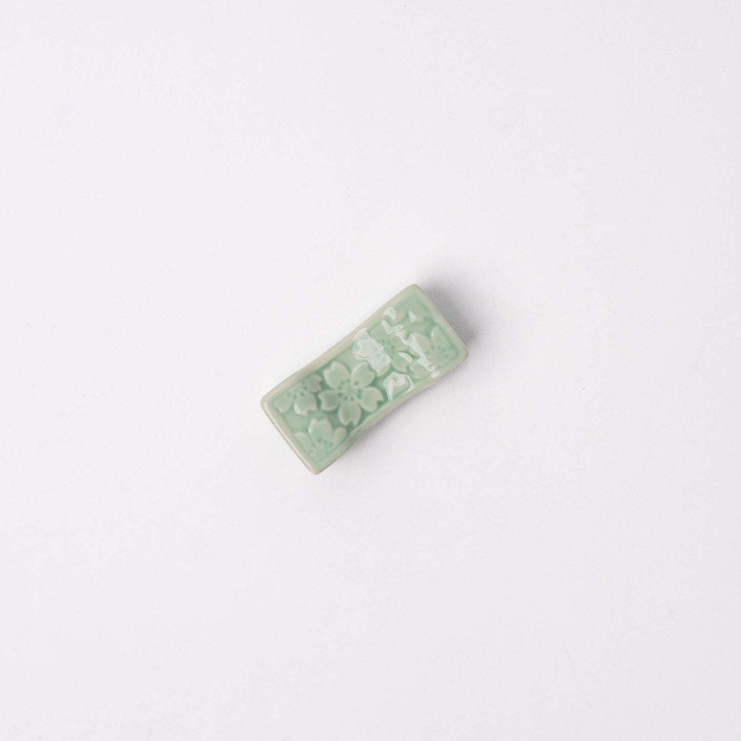 Chopstick Rest Celadon Embossed Green