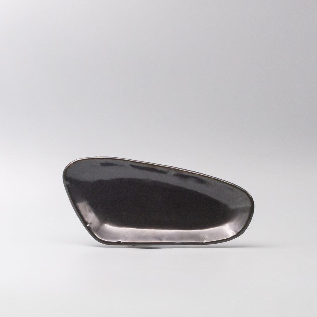 Organic Triangular Plate 27cm Neptune Glaze