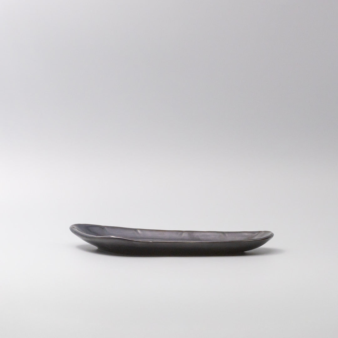 Organic Triangular Plate 27cm Neptune Glaze