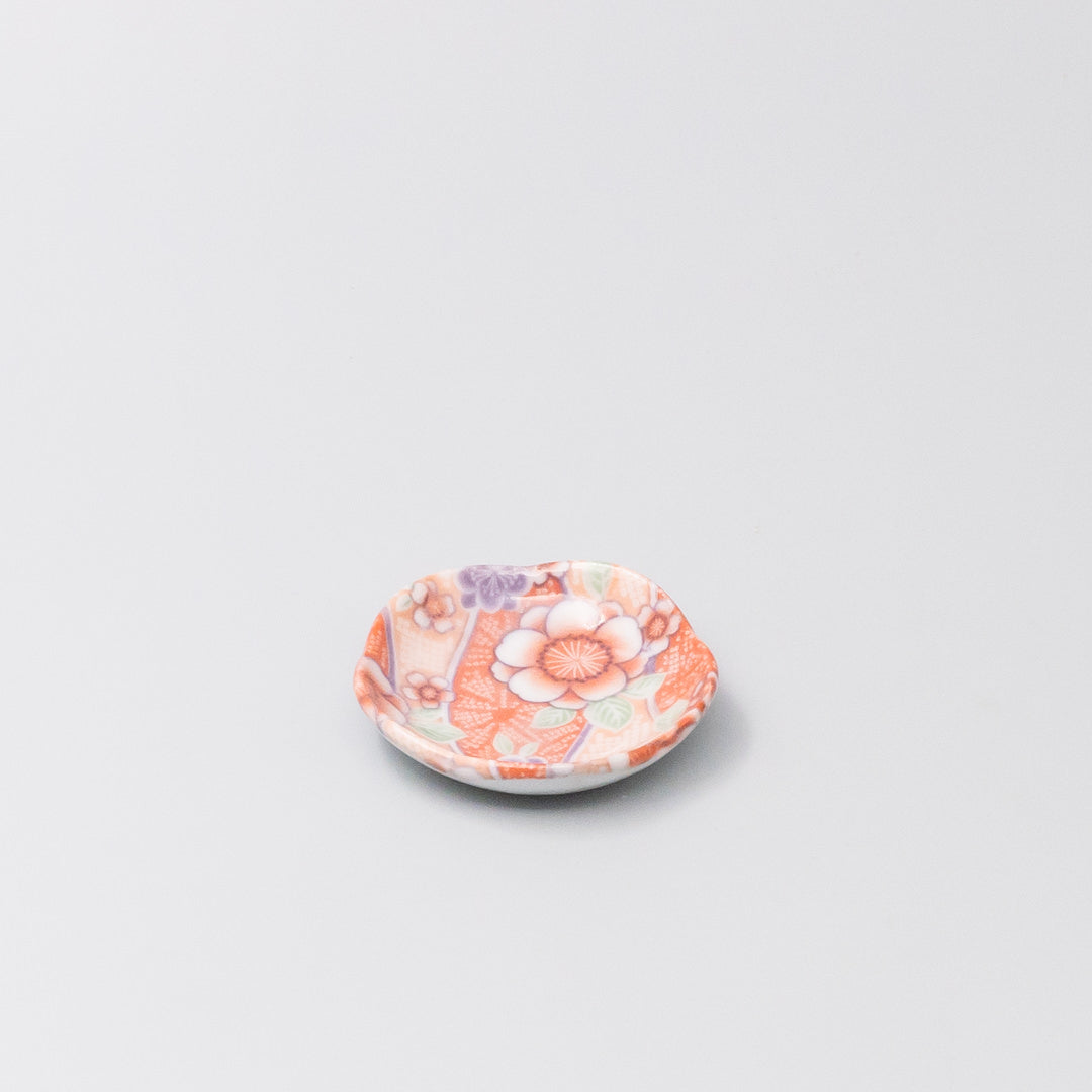 Incense Trinket Plate Red Chiyogami Design