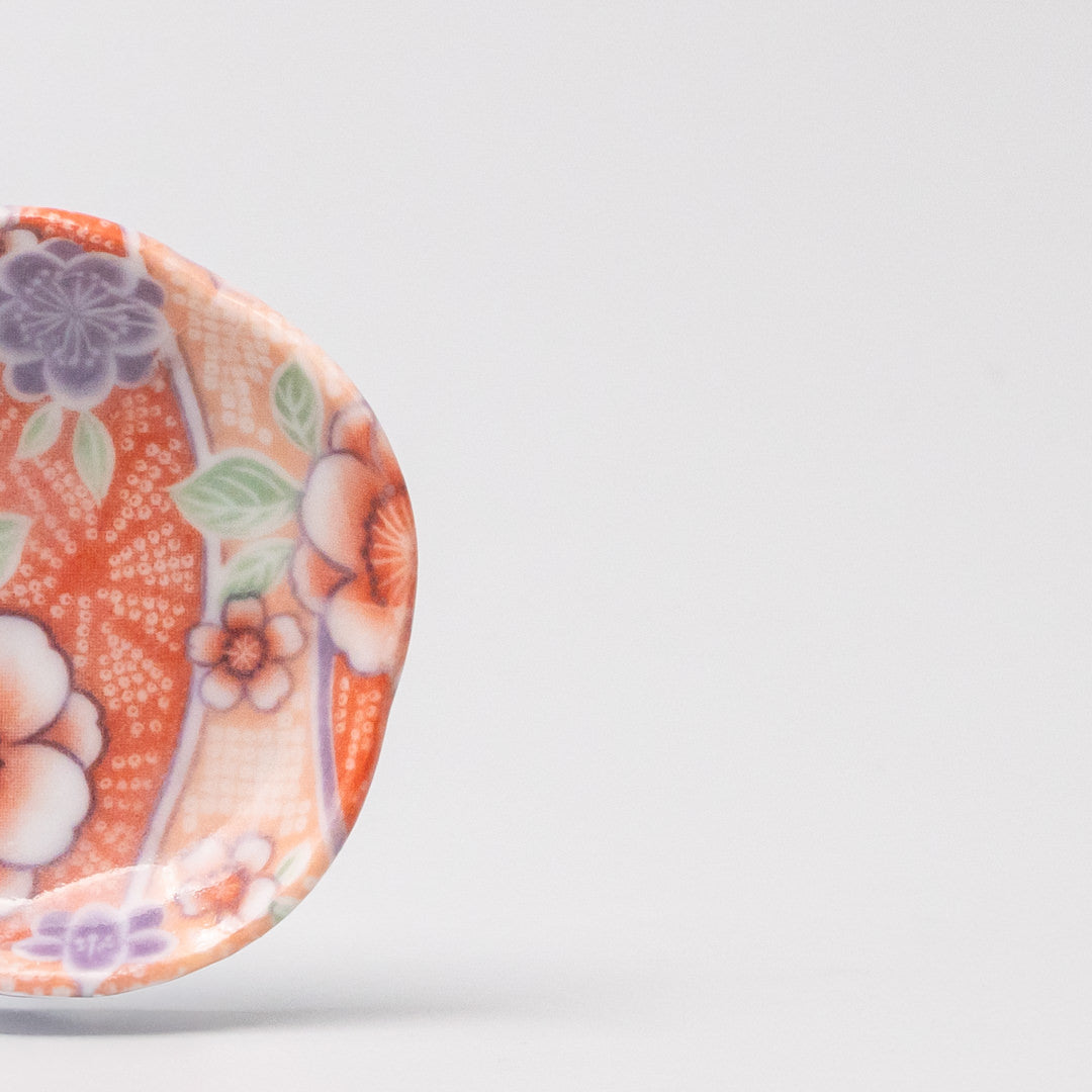 Incense Trinket Plate Red Chiyogami Design