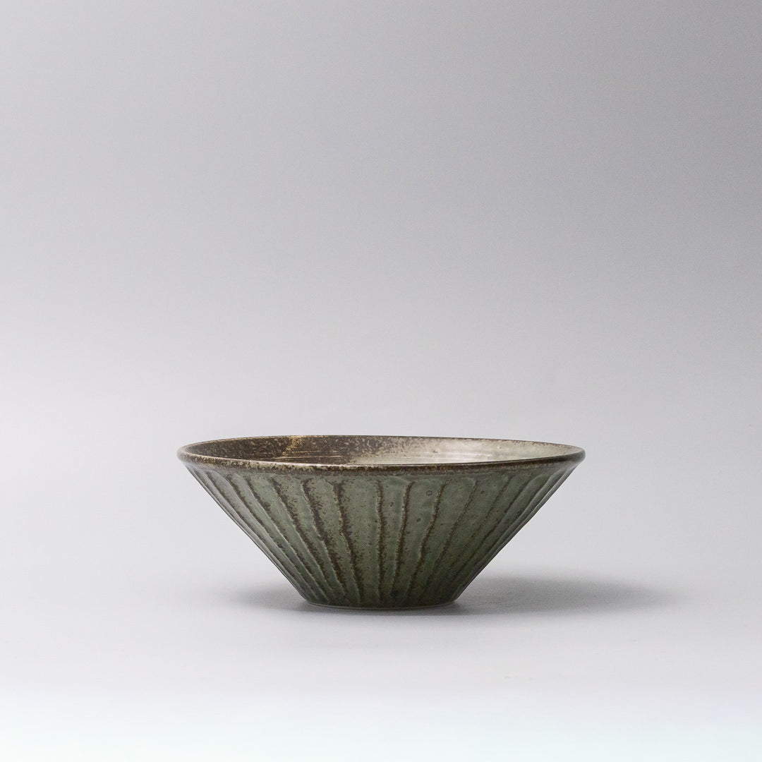 Bowl V Shape 18.5cm Craft Green Glaze