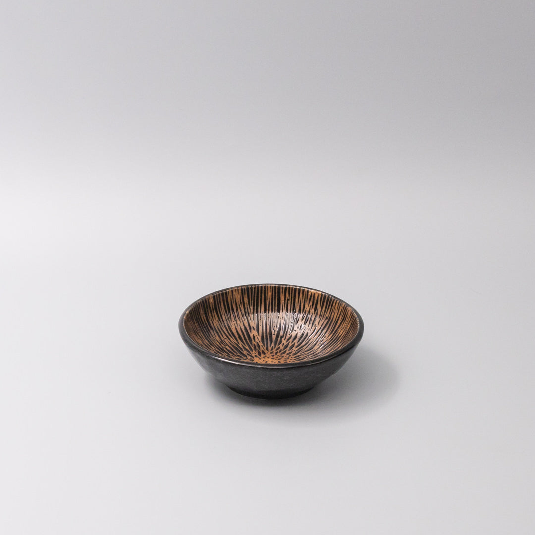 Tapas Bowl 13cm Bronze Converging Line Glaze
