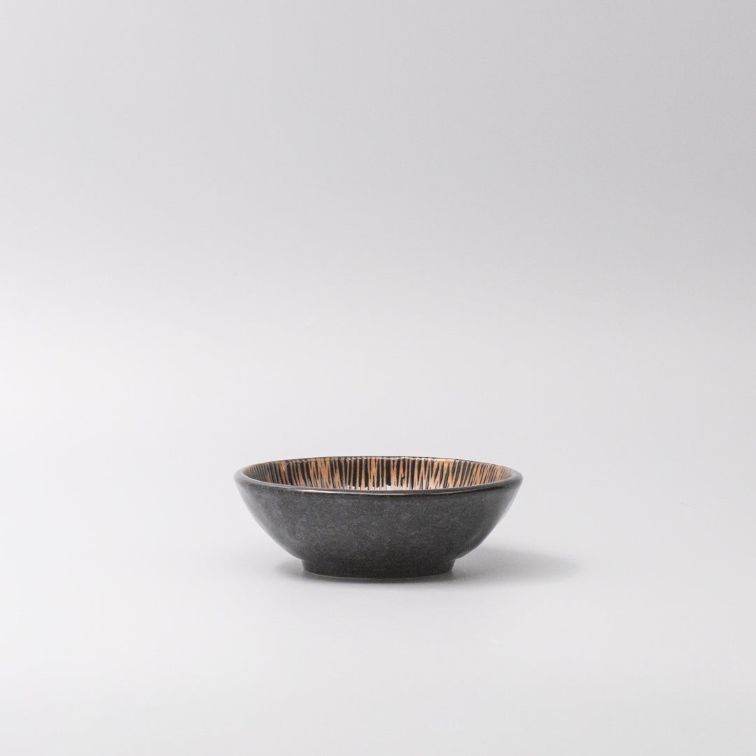 Tapas Bowl 13cm Bronze Converging Line Glaze