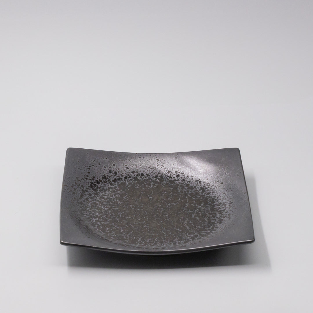 Square Plate 22cm Black Pearl Glaze