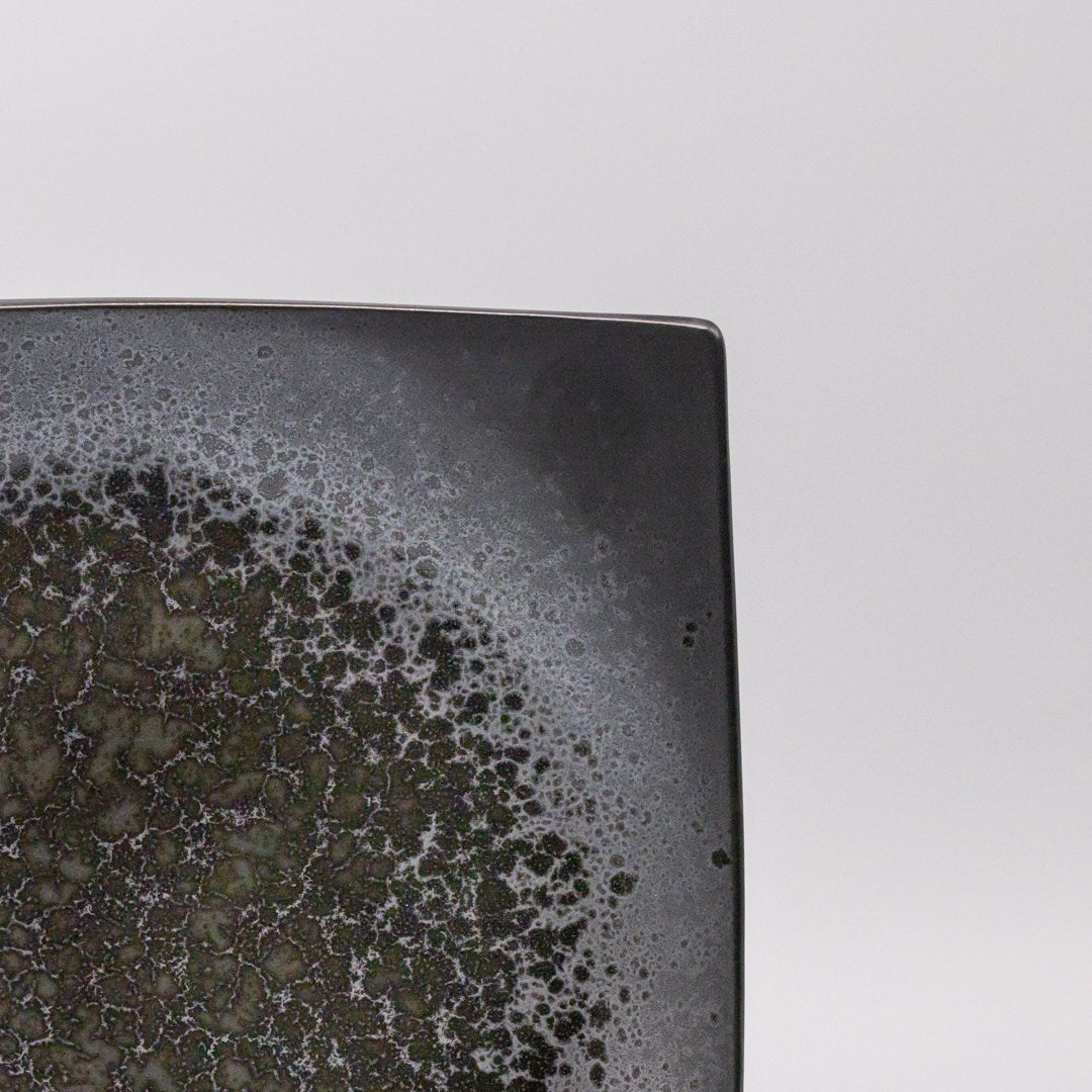 Square Plate 22cm Black Pearl Glaze
