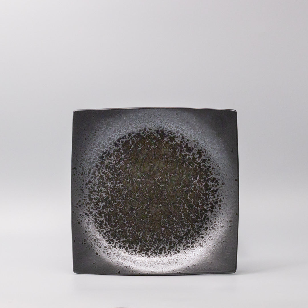 Square Plate 22cm Black Pearl Glaze