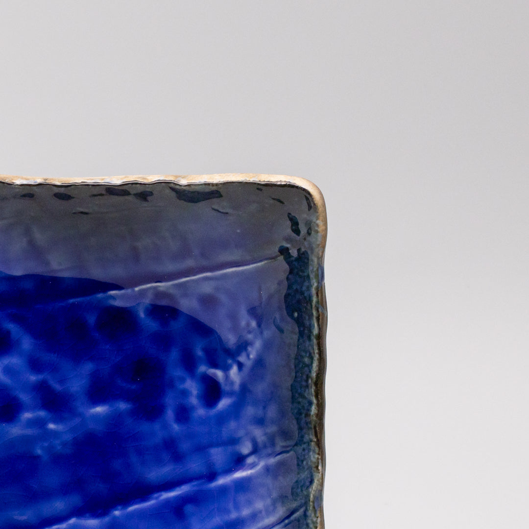 Sauce Dish 10cm Mamezara Blue Contour Glaze