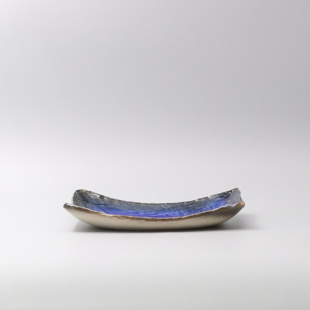 Sauce Dish 10cm Mamezara Blue Contour Glaze