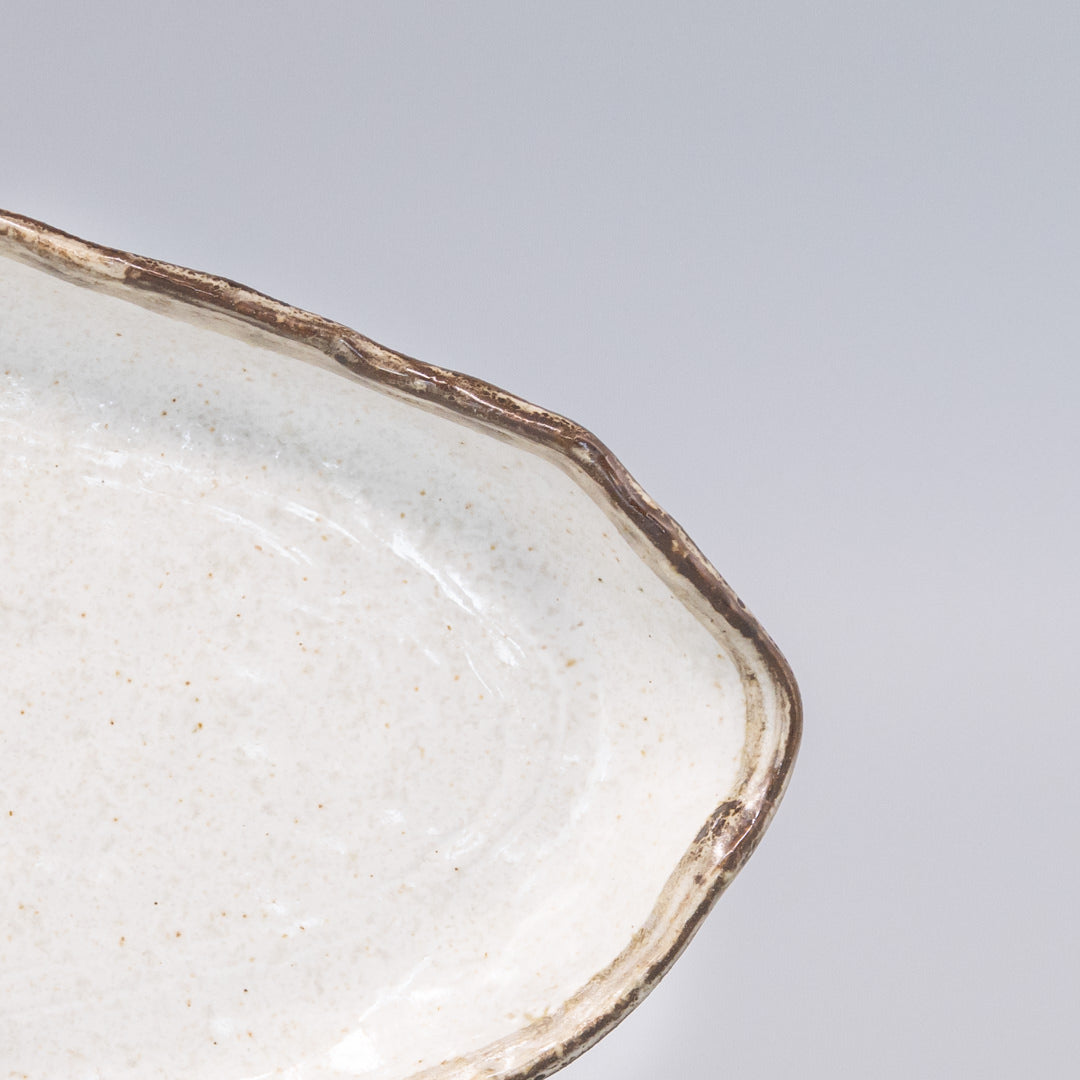 Organic Platter 36.5cm Flax Glaze