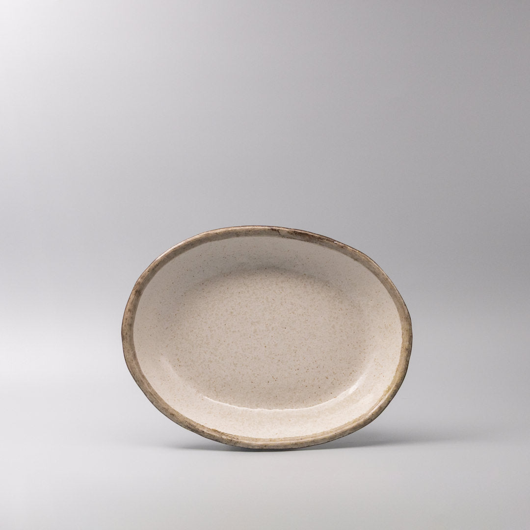 Serving Dish Oval 29cm Flax Glaze