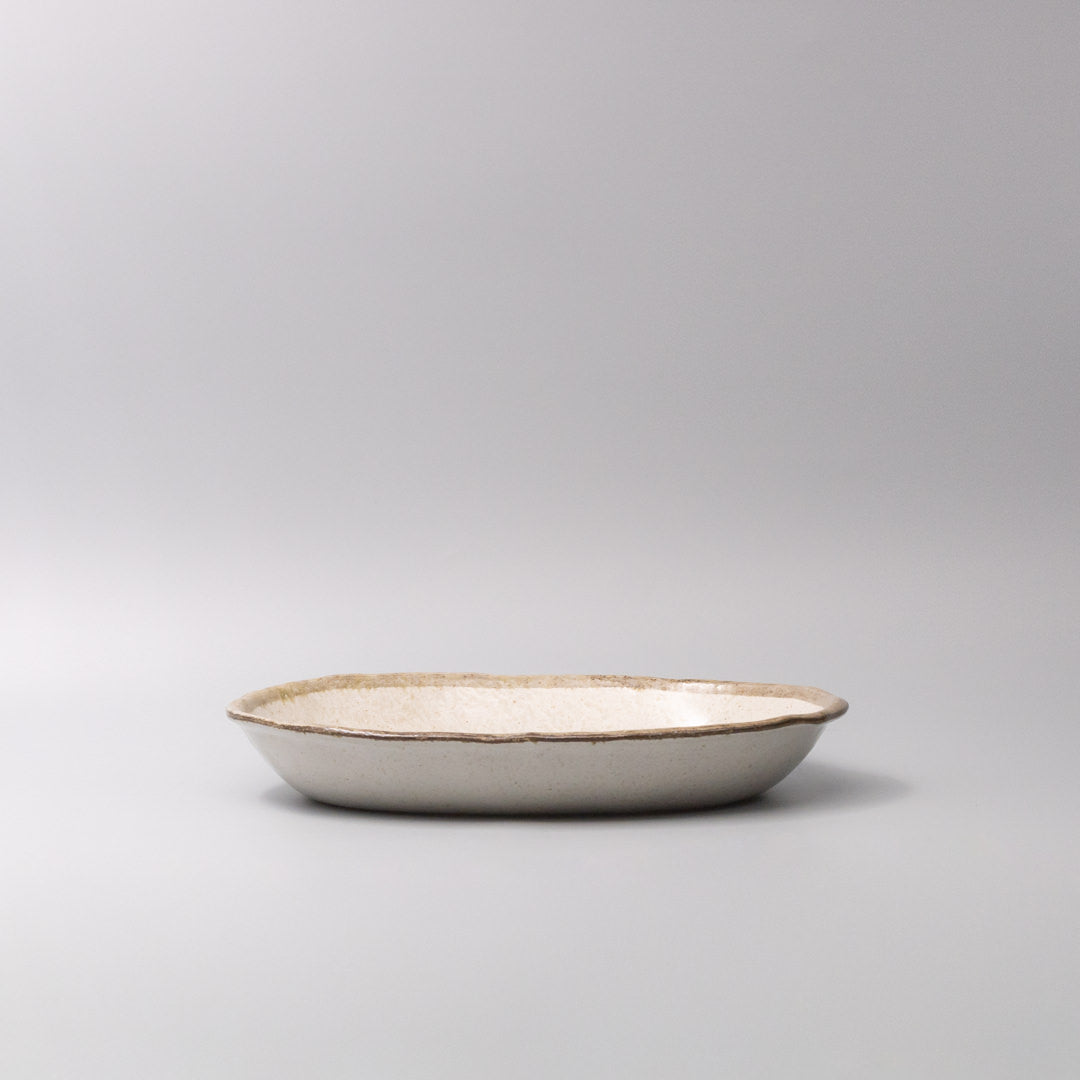 Serving Dish Oval 29cm Flax Glaze