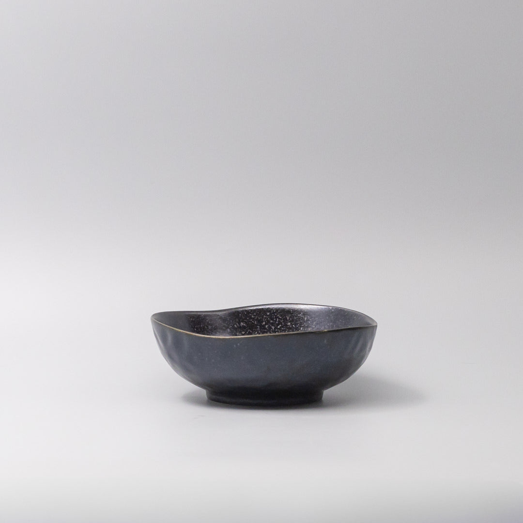 Bowl Organic Shape 16.5cm Kanso Matte Black Glaze