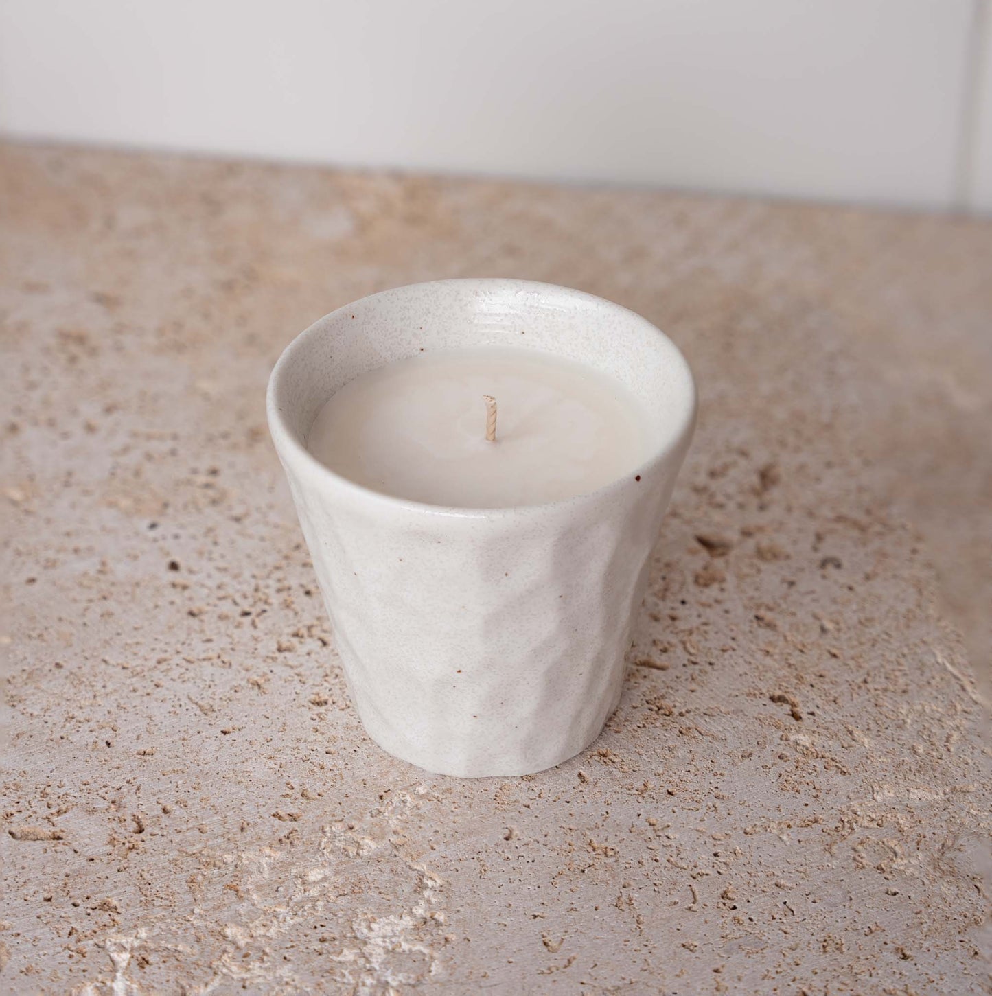 Candle Wood Sage Sea Salt White Ceramic