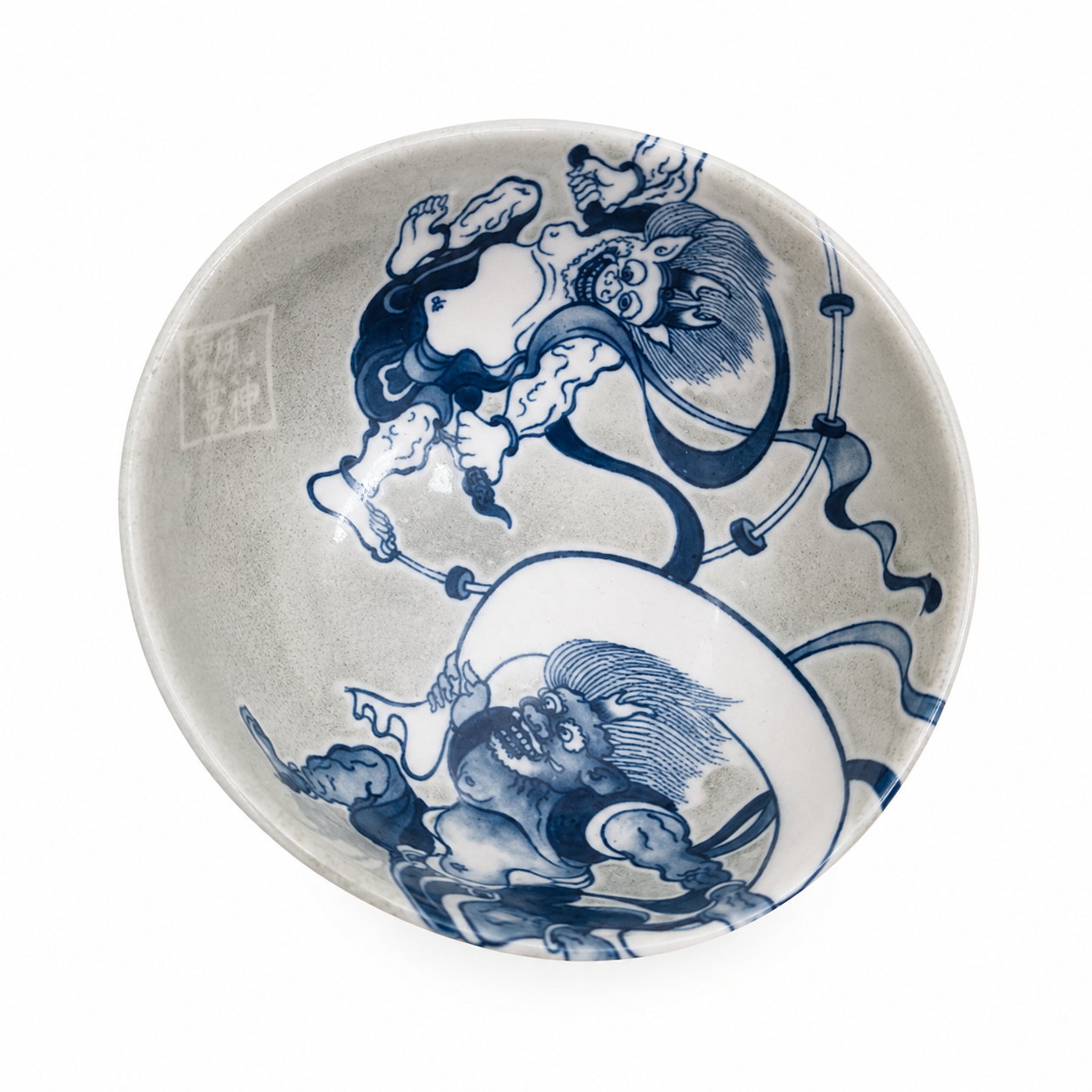 Udon Bowl 19.5cm Kyoto Fujin Raijin Design