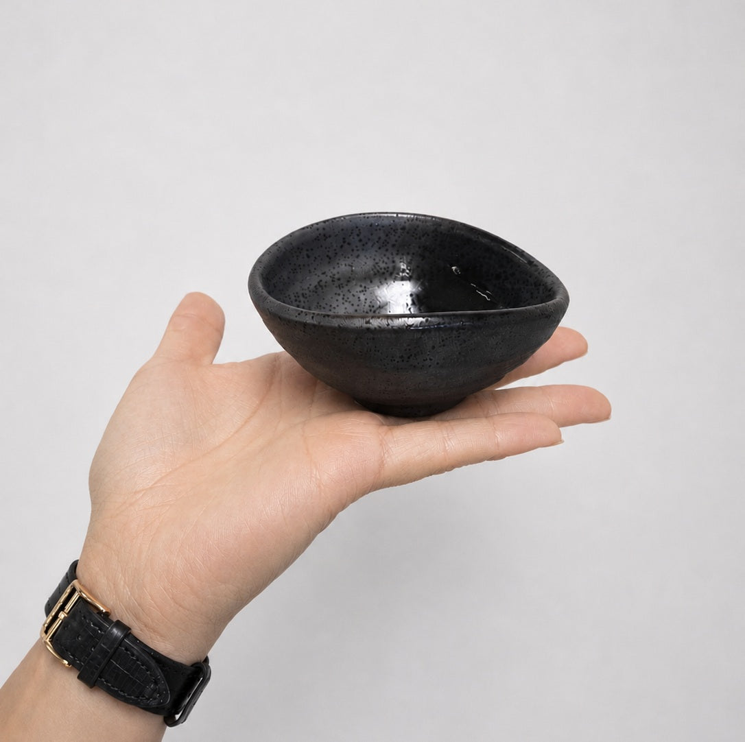 Bowl Small 10cm Metallic Black Glaze