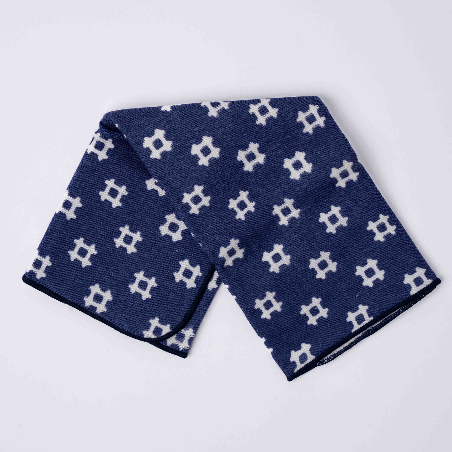 Face Towel Crosshatch Navy