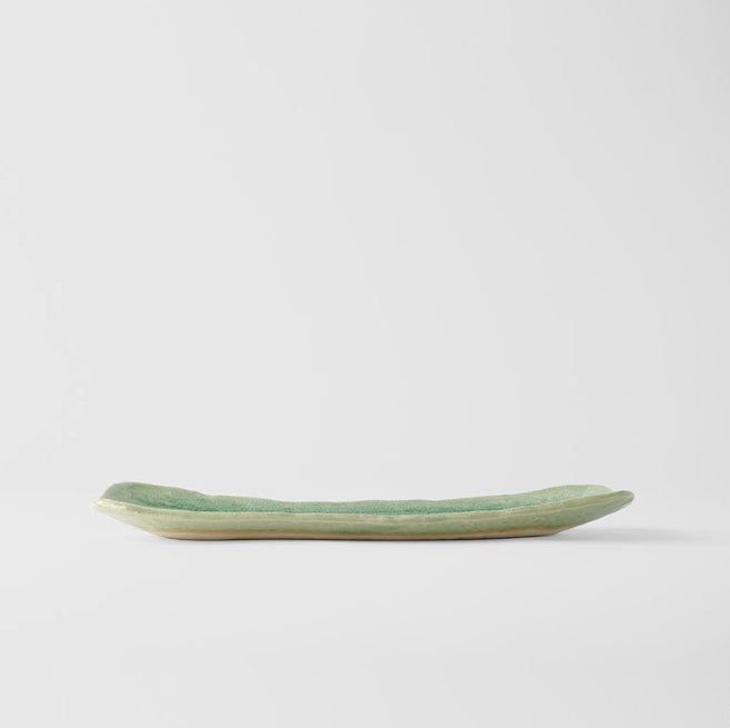 Plate Sashimi 31.3cm Amane Emerald Glaze