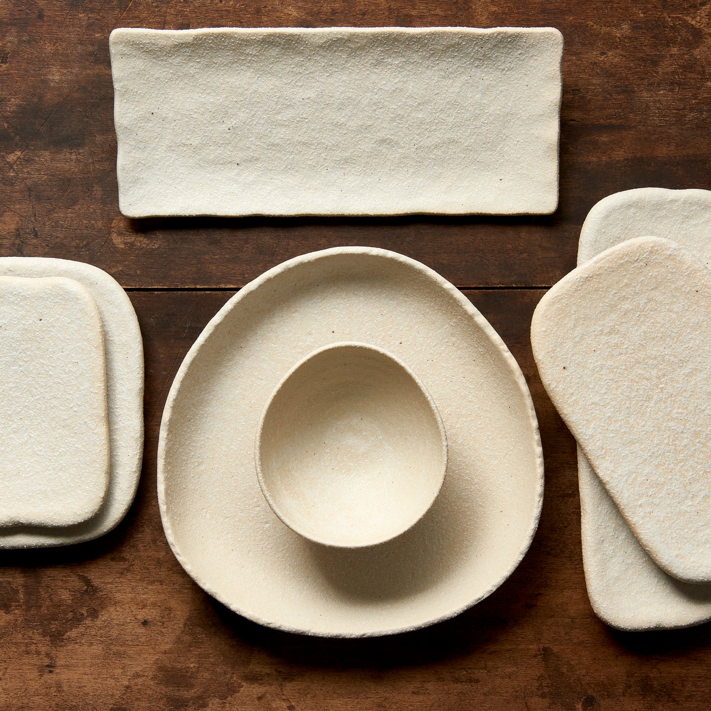 Platter Rectangular 35cm Shell White Glaze