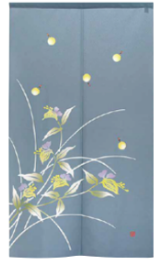 Noren Door Curtain 150cm Fireflies