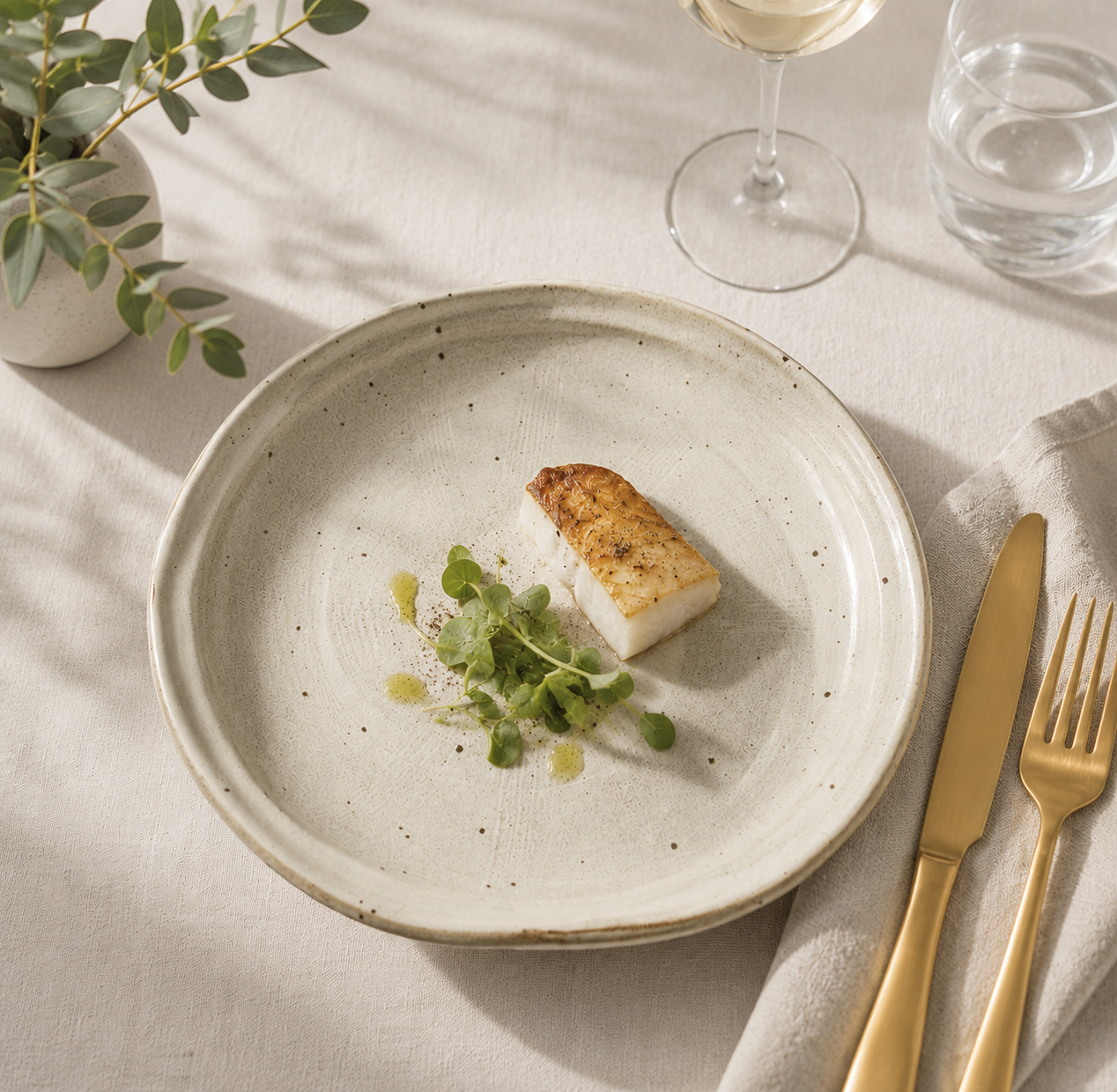 Plate Organic 25cm Spiral Sand Glaze