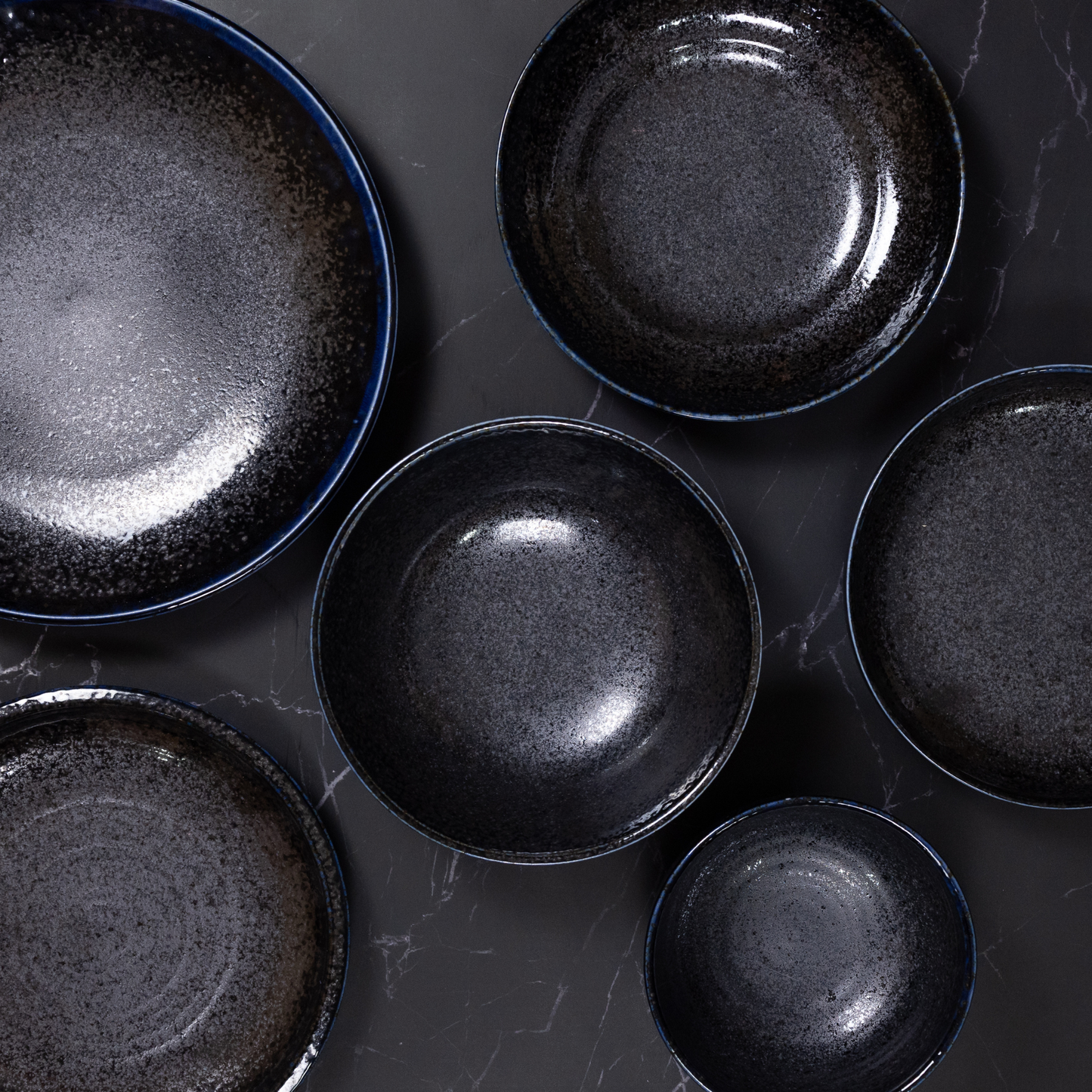 Plate Thick Edge 25cm Midnight Pearl Glaze