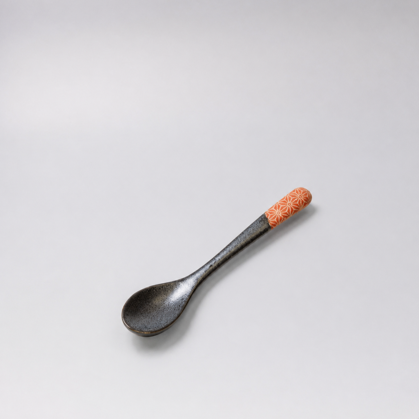 Small Black Spoon 12.5cm Peach Asanoha