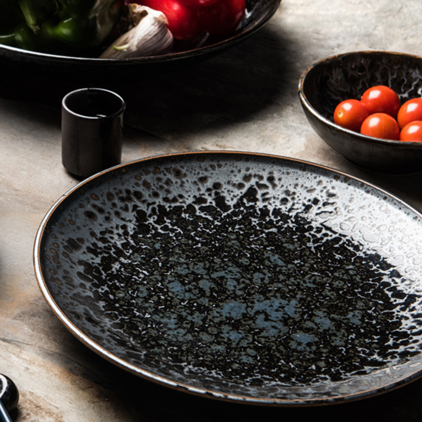 Serving Bowl 28cm Black Pearl Glaze