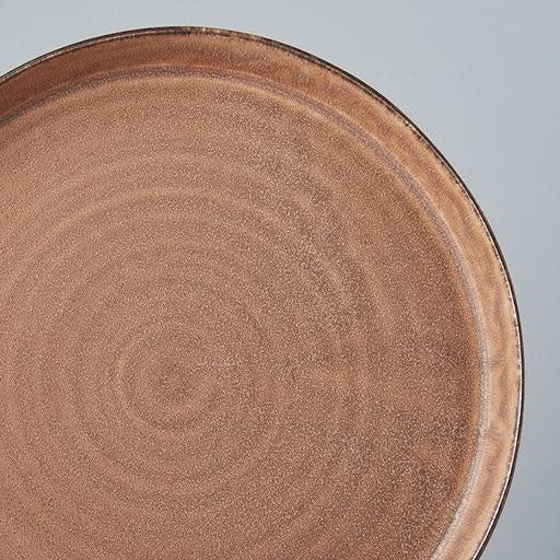 Plate High Rim 25cm Toffee Glaze
