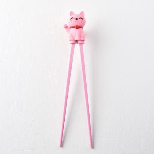 Maneki Trainer Chopsticks / Lucky Cat / Pink