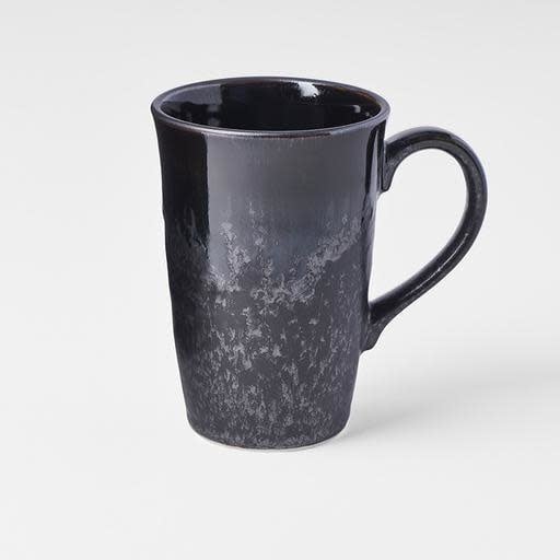 (B-GRADE) Matt & Shiny Black Glaze 8.5 cm, 280 ml / Mug With Handle