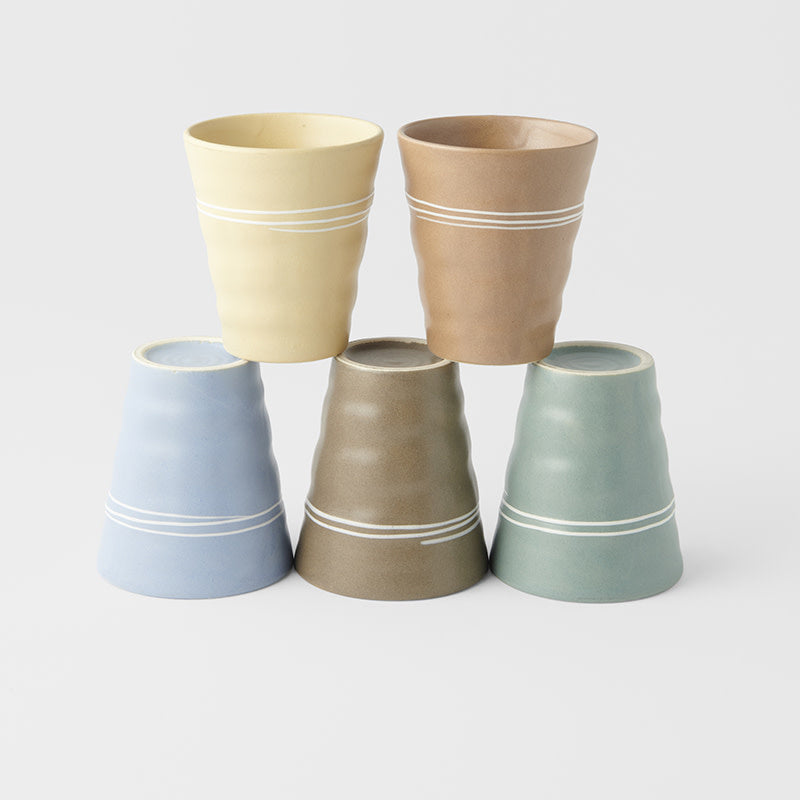 Cup Set 5pcs 230ml Spiral Design