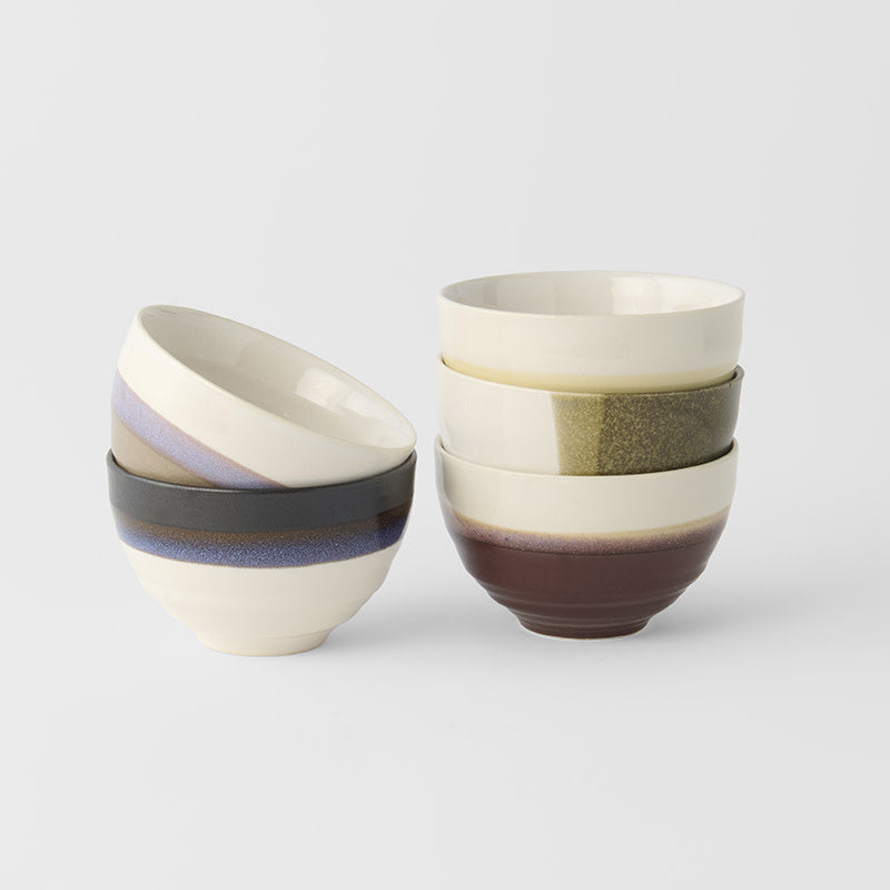 Bowl Set 5pcs Earth Tones Glaze