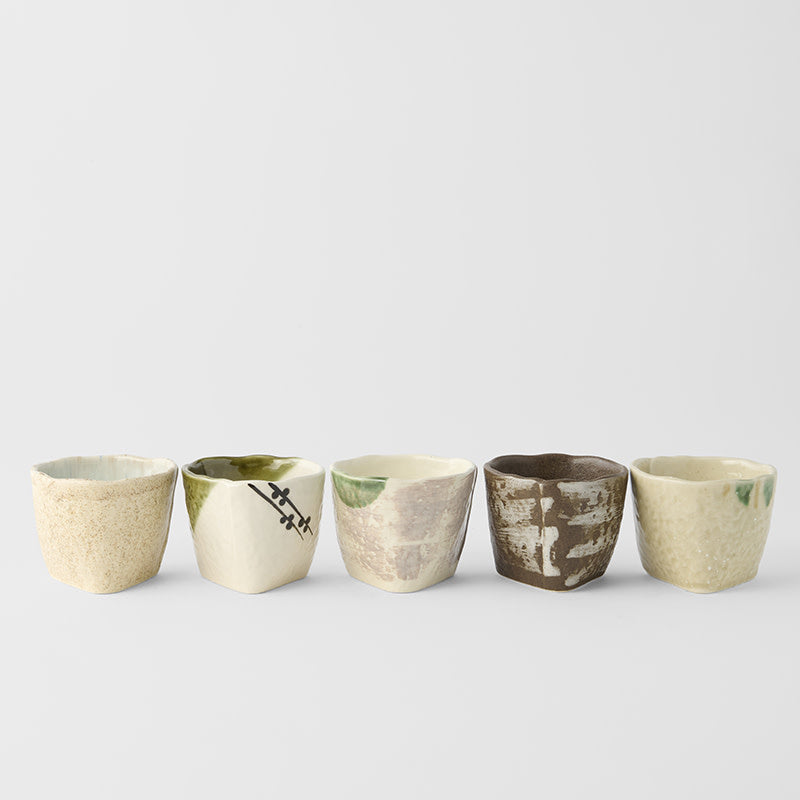 Gift Set Five Cups 190ml Triangular Design
