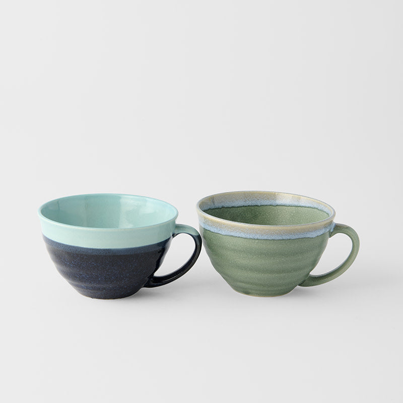 Cup Set 2pcs 360ml Blue Ombre & Mint