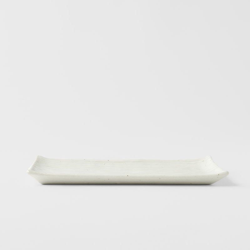 Sushi Plate 24cm White Contour Glaze