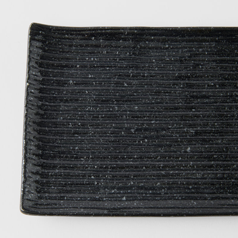 Sushi Plate 24cm Black Contour Glaze