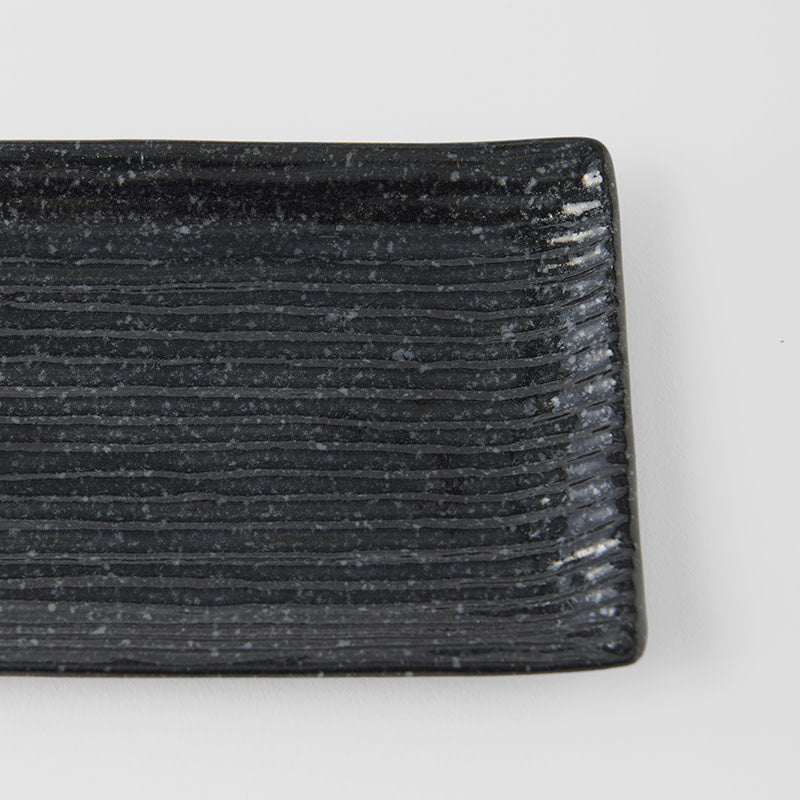 Sashimi Plate 33cm Black Contour Glaze
