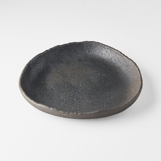 Onigiri Shaped Plate 25cm Stone Glaze