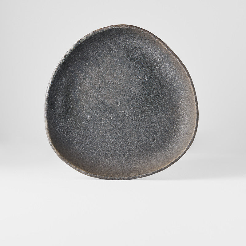Onigiri Shaped Plate 25cm Stone Glaze