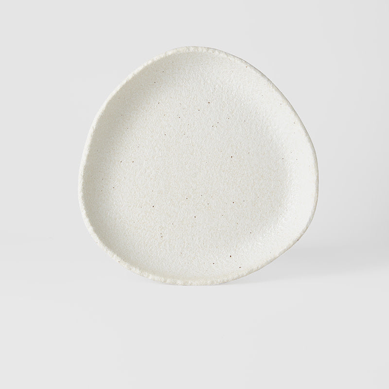 Onigiri Shaped Plate 25cm Shell Glaze