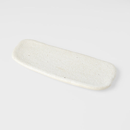 Plate Rectangular 28.5cm Shell White Slab Glaze