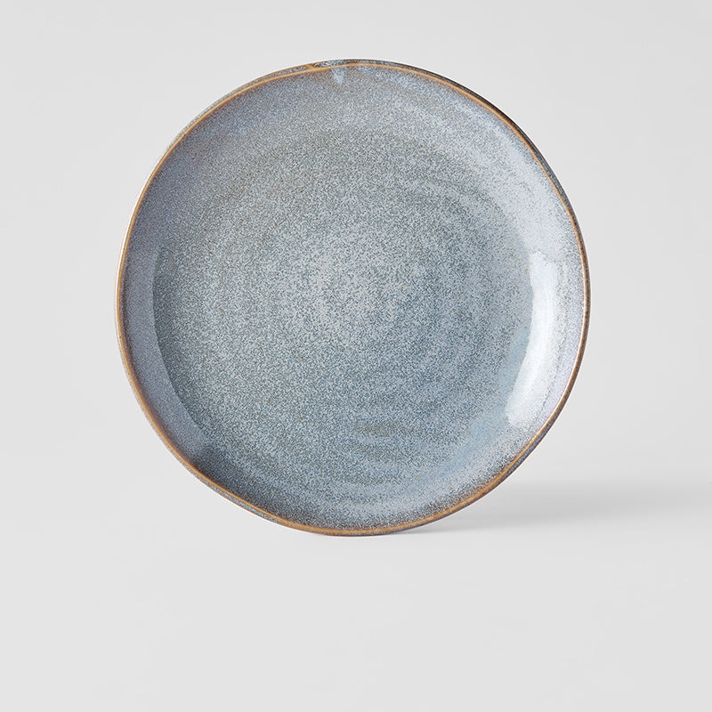 Plate Organic 23.5cm Steel Grey Glaze