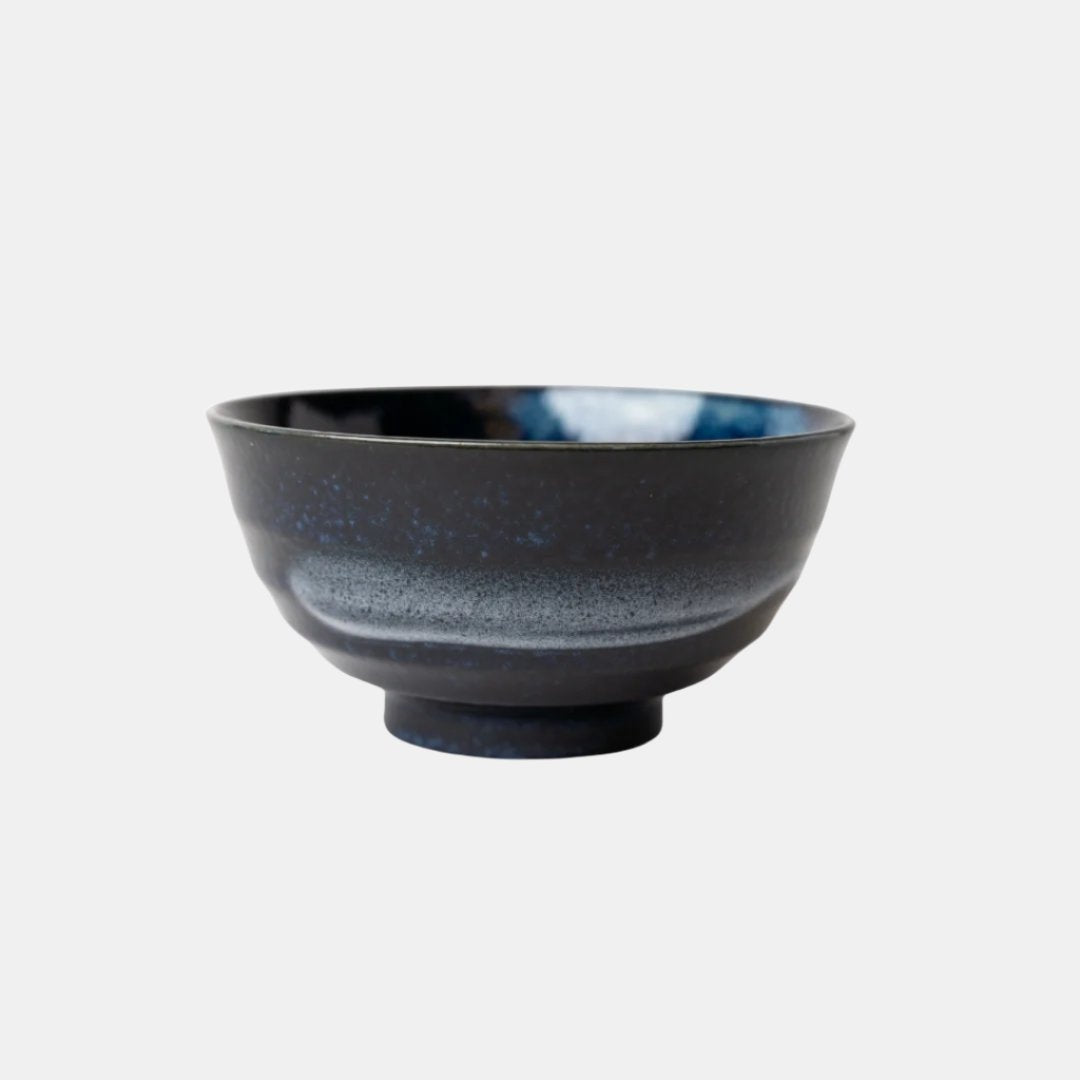 Udon Bowl Fluted 17cm Bright Indigo Glaze